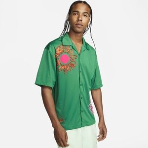 NWT Nike Uphoria Button-Up Mesh Short Sleeve Top Jersey Shirt Size L DV9676-365